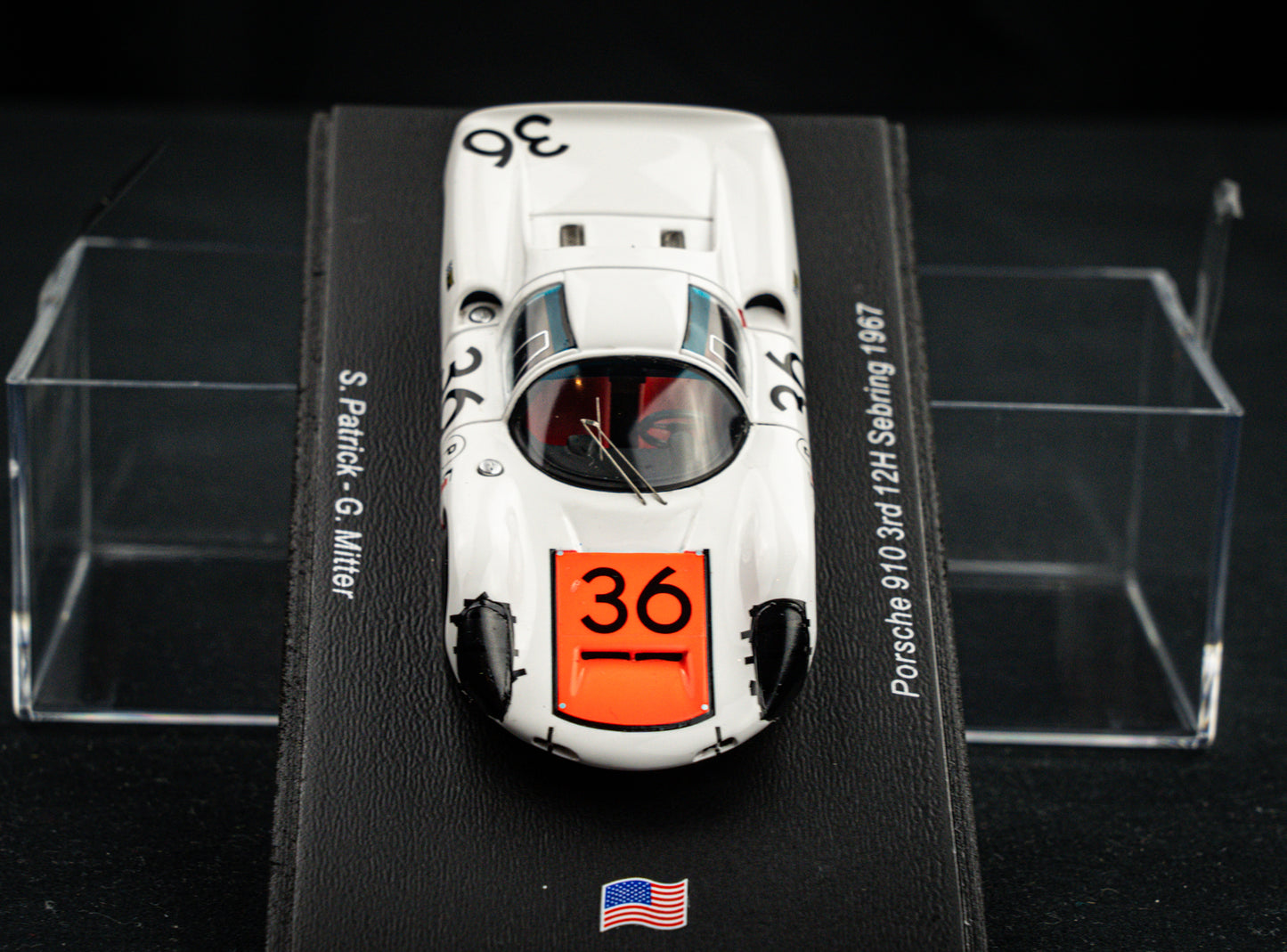 Porsche 910 lim. 500 pcs. #36 Patrick / Mitter / Rindt 3rd 12h Sebring 1967, Spark 1:43