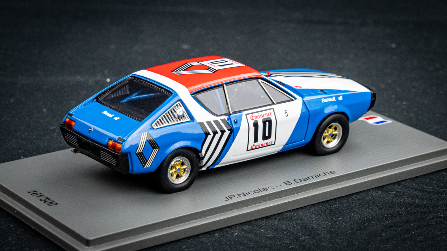 Renault 17 TS Gr.5 lim. 300 Stk. #10 J.P.Nicholas / B.Darniche 3rd Ronde Cevenole 1973 Spark 1:43