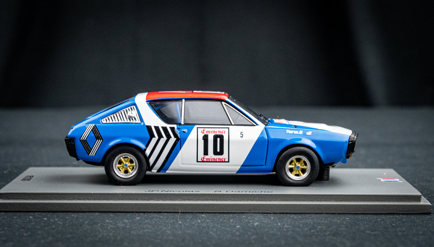 Renault 17 TS Gr.5 lim. 300 Stk. #10 J.P.Nicholas / B.Darniche 3rd Ronde Cevenole 1973 Spark 1:43