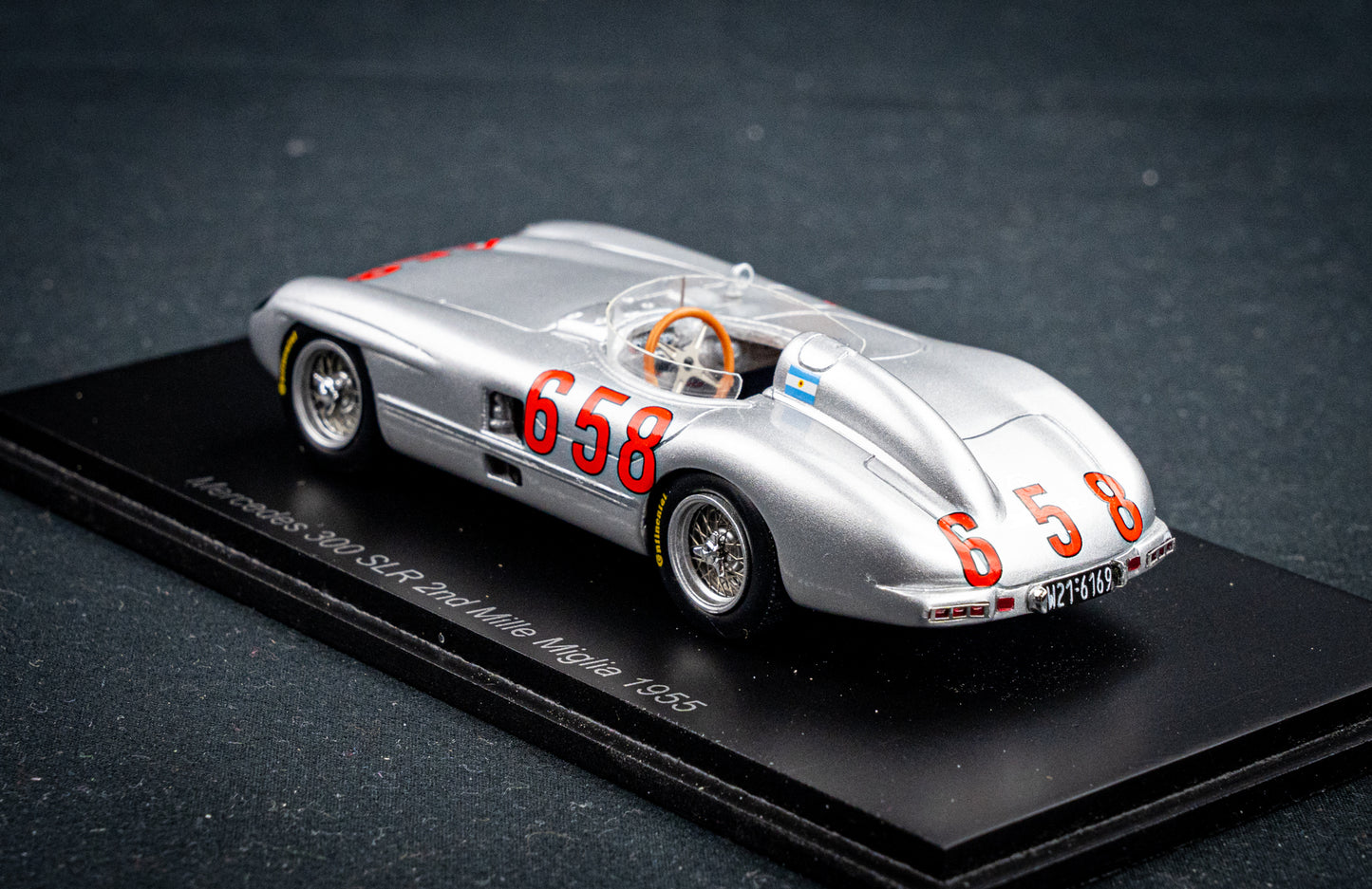 Mercedes 300 SLR no.658 J.M. Fangio P2 Mille Miglia 1955 1:43 Spark