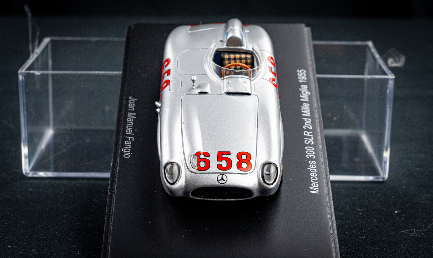 Mercedes 300 SLR no.658 J.M. Fangio P2 Mille Miglia 1955 1:43 Spark