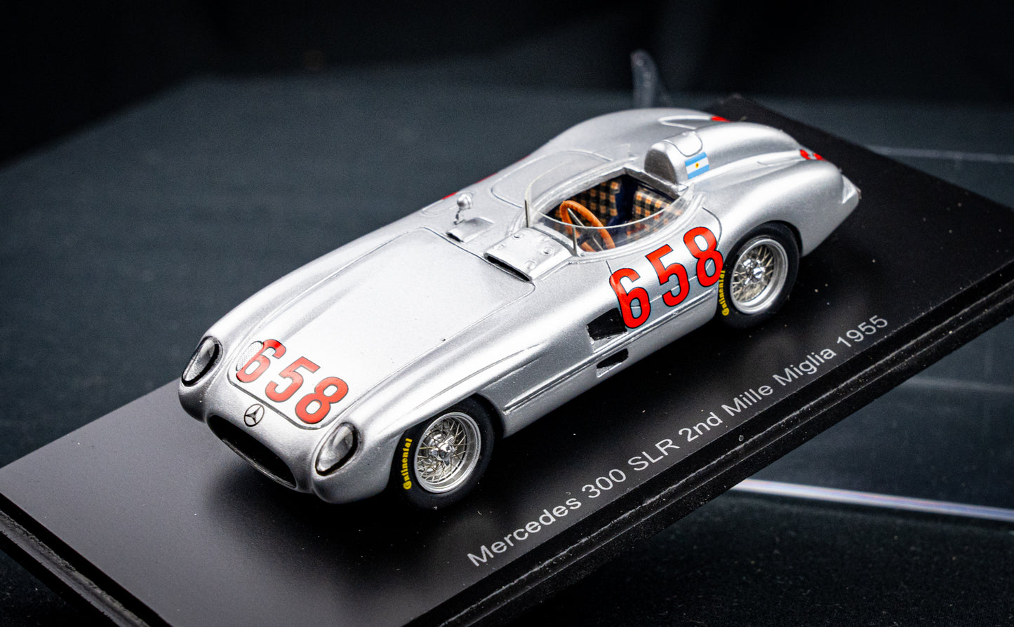 Mercedes 300 SLR no.658 J.M. Fangio P2 Mille Miglia 1955 1:43 Spark