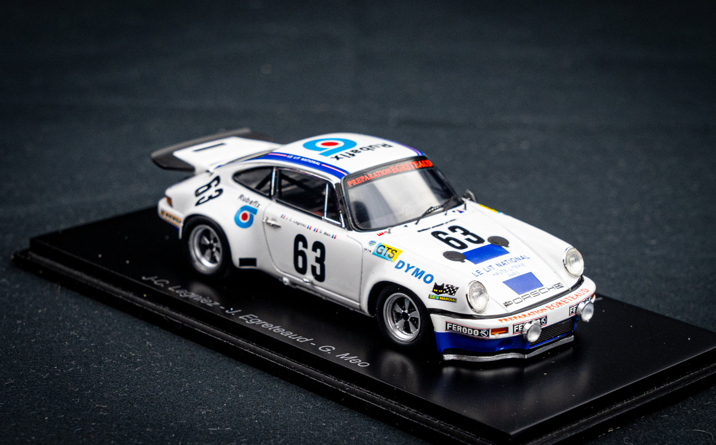 Porsche 911 RS 3.0 no.63 J.C.Lagniez/G.Meo/J.Egreteuad 14th 24h LeMans 1974 Spark 1:43