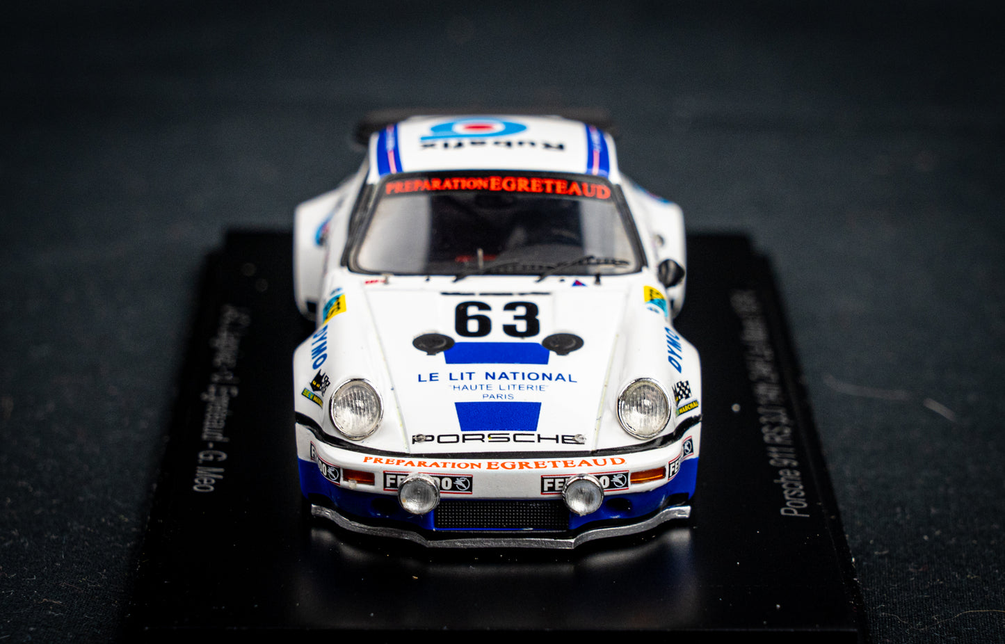 Porsche 911 RS 3.0 no.63 J.C.Lagniez/G.Meo/J.Egreteuad 14th 24h LeMans 1974 Spark 1:43