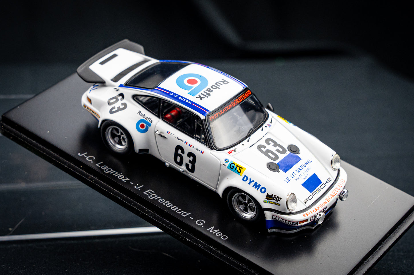 Porsche 911 RS 3.0 no.63 J.C.Lagniez/G.Meo/J.Egreteuad 14th 24h LeMans 1974 Spark 1:43