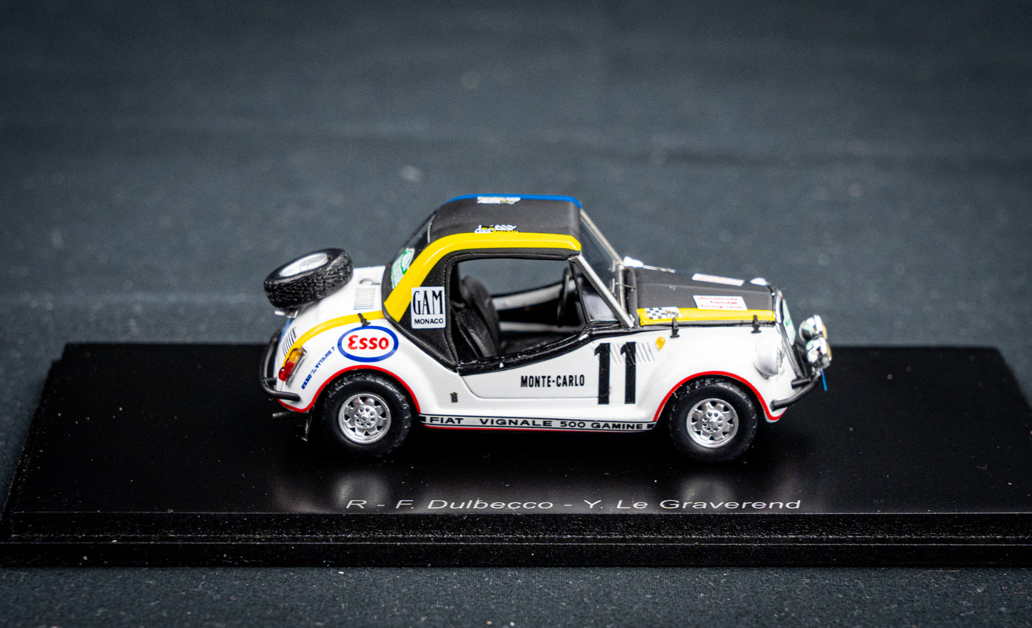 Fiat 500 Gamine #11 R.F. Dulbecco / Y.LeGraverend Rallye Monte Carlo 1969 Spark 1:43