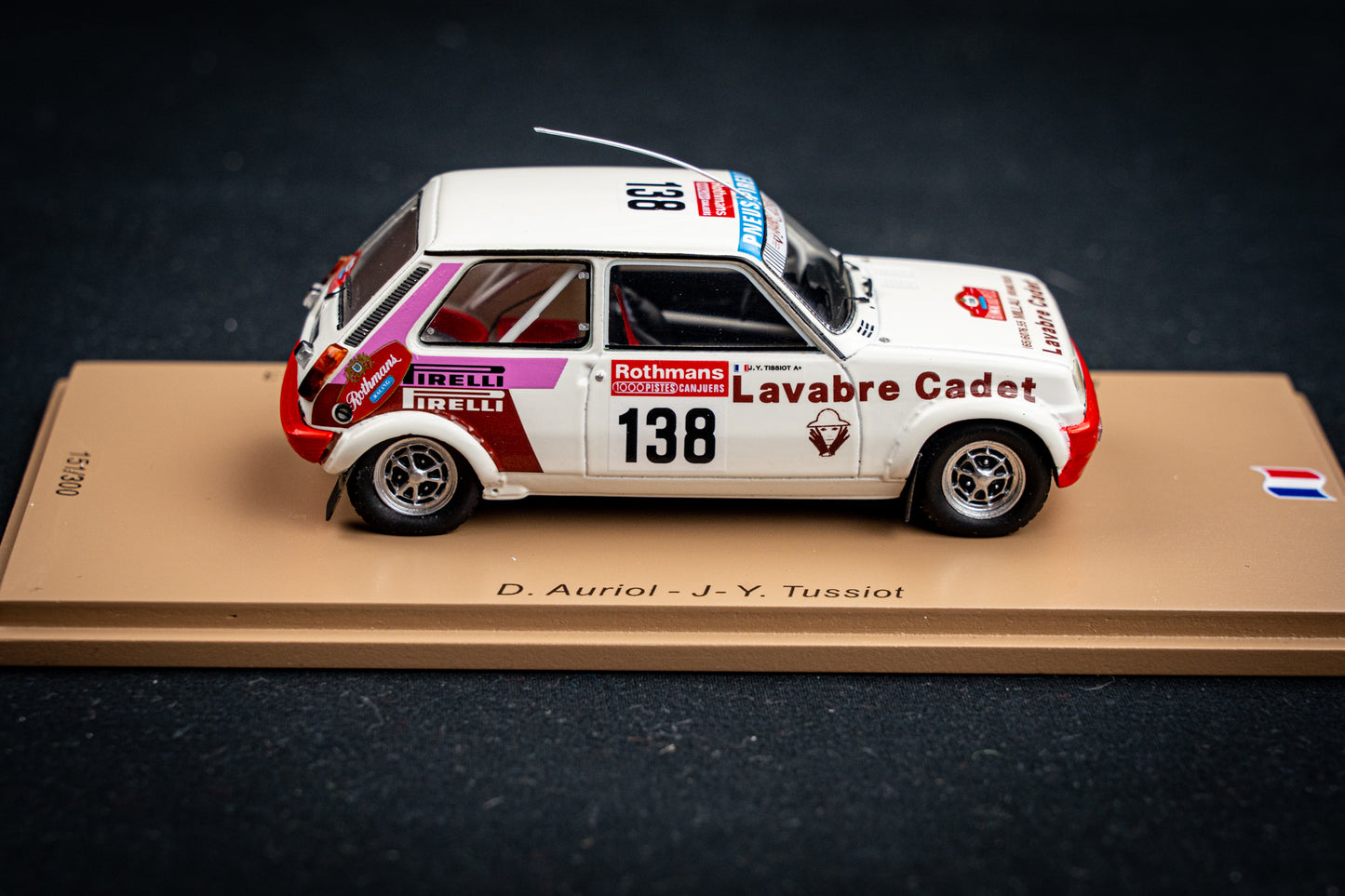 Renault 5 Alpine Gr.2 lim. 300 Stk. #138 D. Auriol / J.Y. Tussiot - Rallye 1000 Piste de Canjuers 83 Spark 1:43
