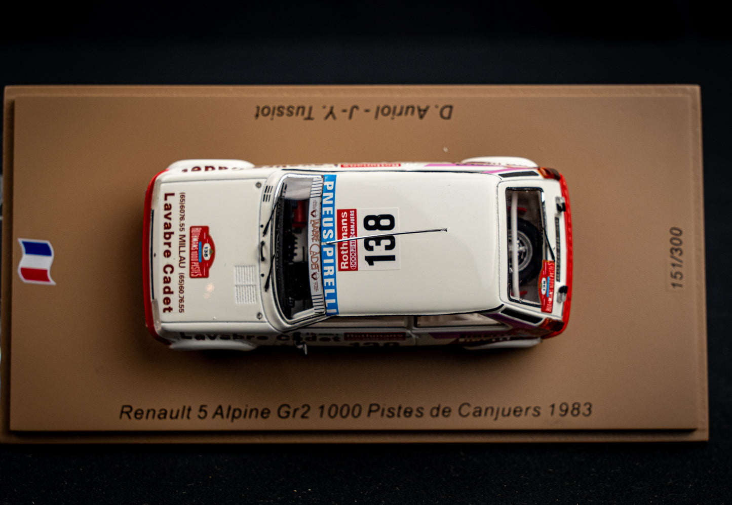 Renault 5 Alpine Gr.2 lim. 300 Stk. #138 D. Auriol / J.Y. Tussiot - Rallye 1000 Piste de Canjuers 83 Spark 1:43