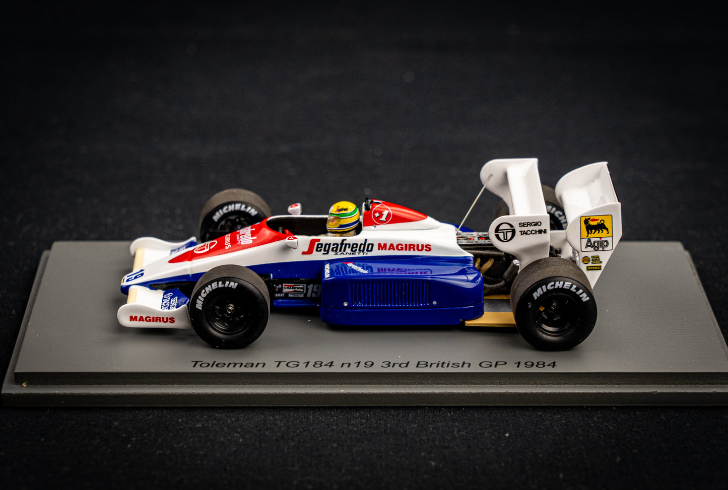 Ayrton Senna - Toleman TG184 #19 - 3rd British Grand Prix 1984 - Spark 1:43