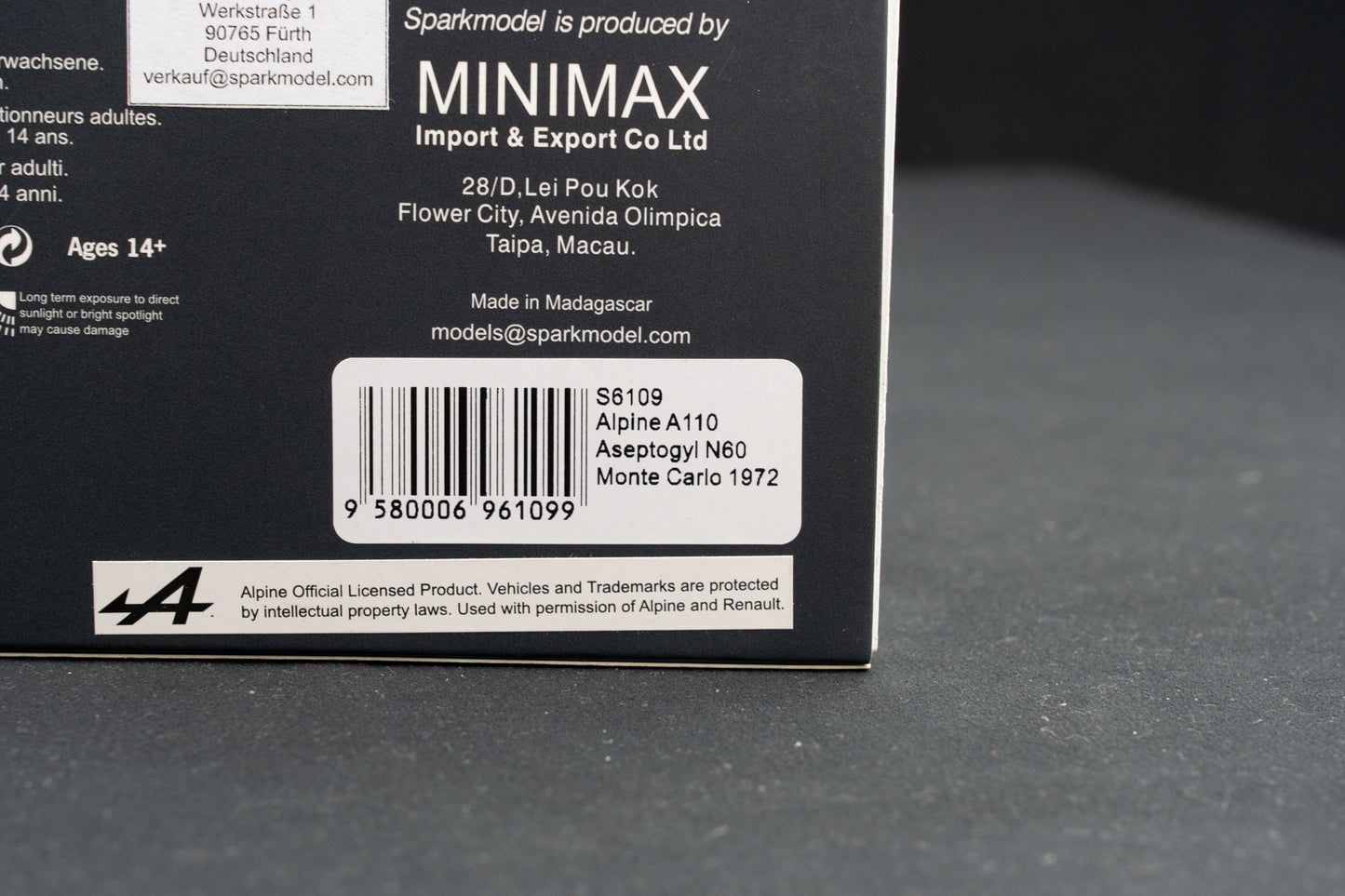 Renault Alpine A110 #60 P.A. Moss - Carlsson / E. Crellin - Rallye Monte Carlo 1972 - Spark 1:43