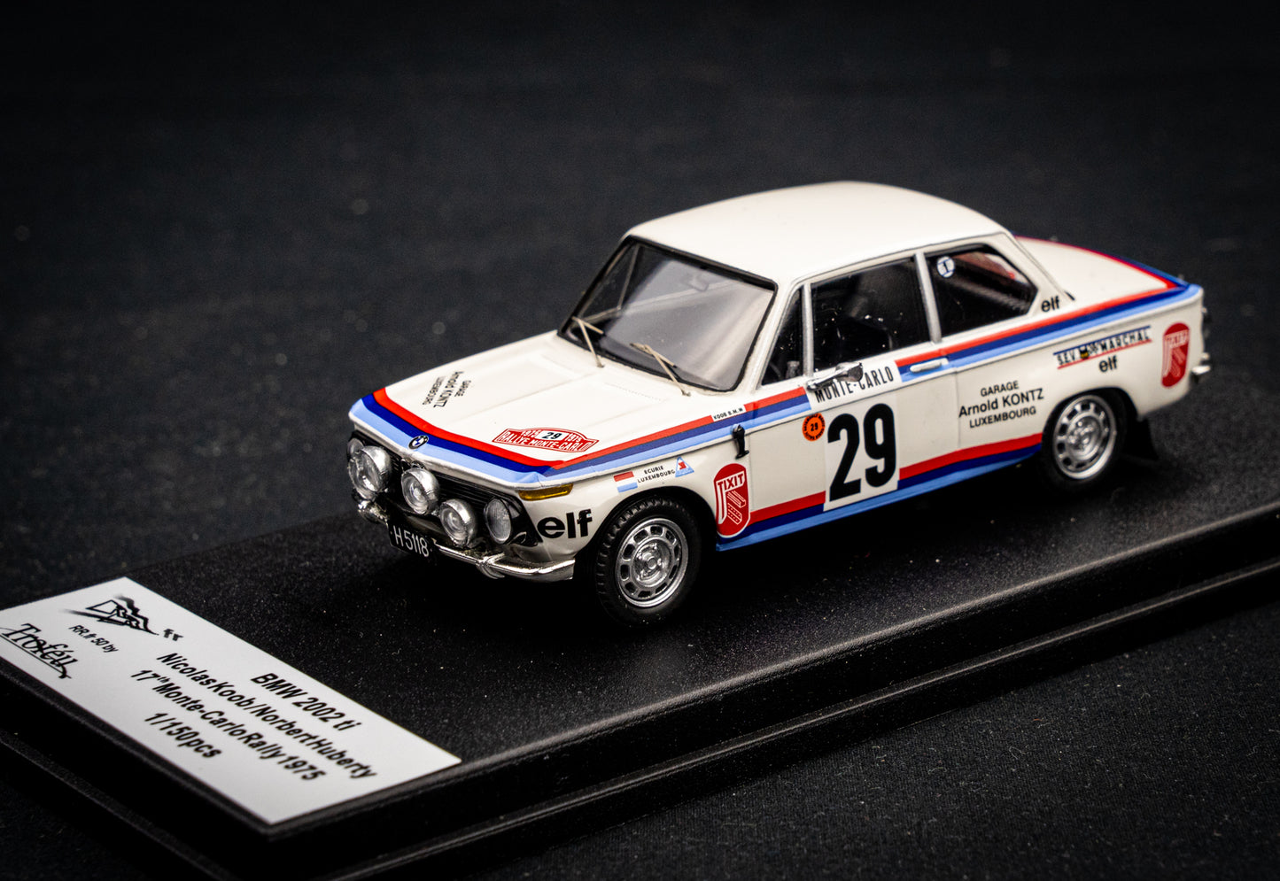 BMW 2002 tii lim. 150 pcs. #29 N. Koob / N. Huberty - 17th Rallye Monte Carlo 1975 - Trofeu 1:43