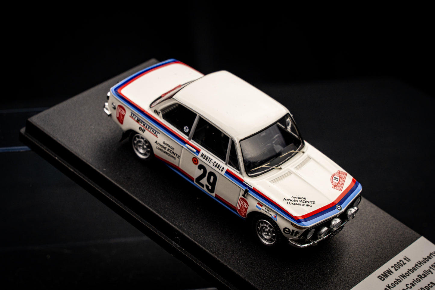 BMW 2002 tii lim. 150 pcs. #29 N. Koob / N. Huberty - 17th Rallye Monte Carlo 1975 - Trofeu 1:43