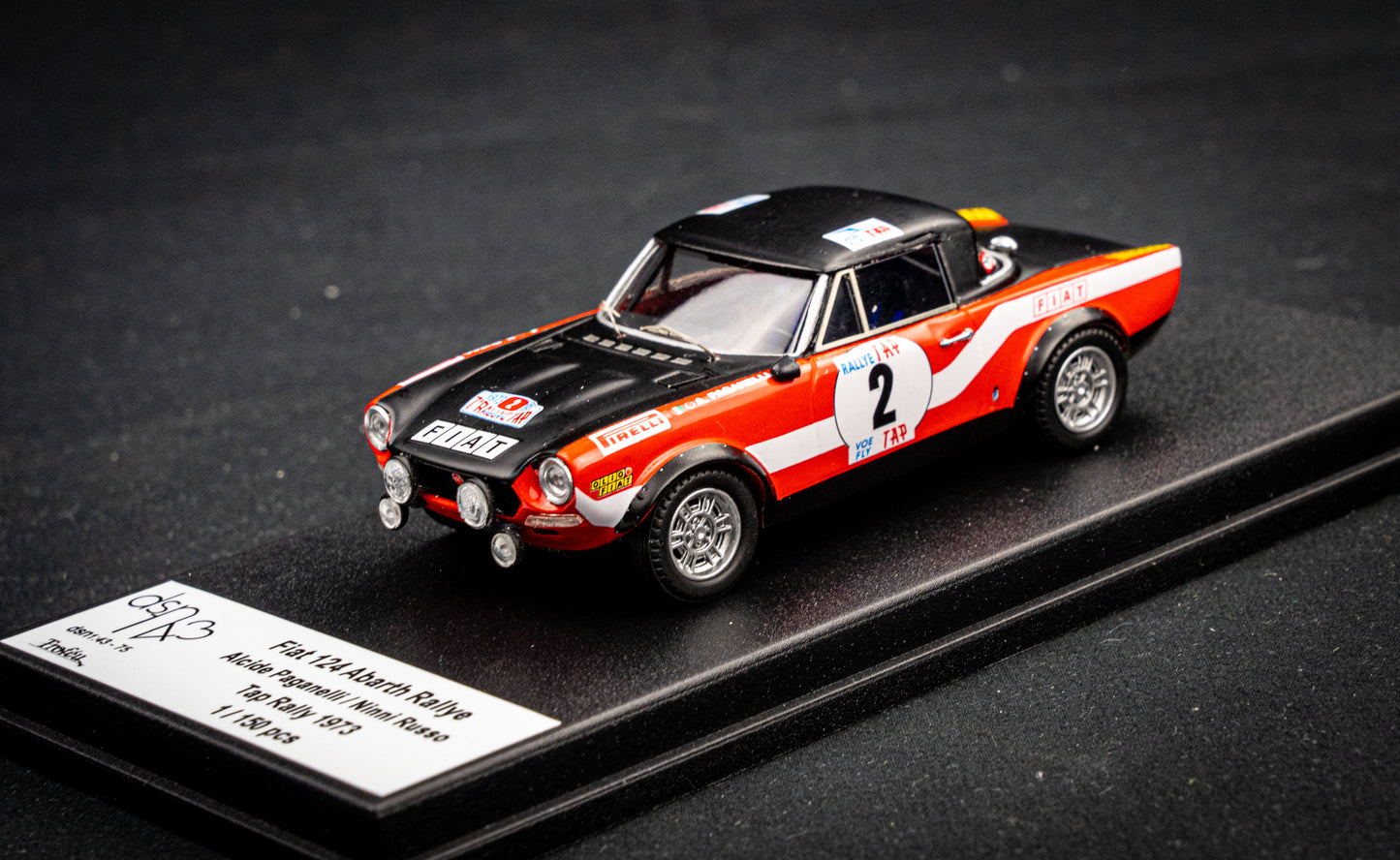 FIAT 124 Abarth Rallye lim. 150 pcs. #2 A.Paganelli / N.Russo - Rallye Portugal 1973 - Trofeu 1:43