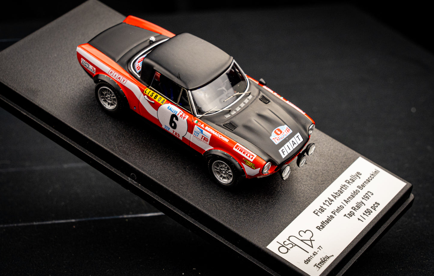 FIAT 124 Abarth Rallye lim. 150 pcs. #6 R. Pinto / A. Bernacchini - Rallye Portugal 1973 - Trofeu 1:43