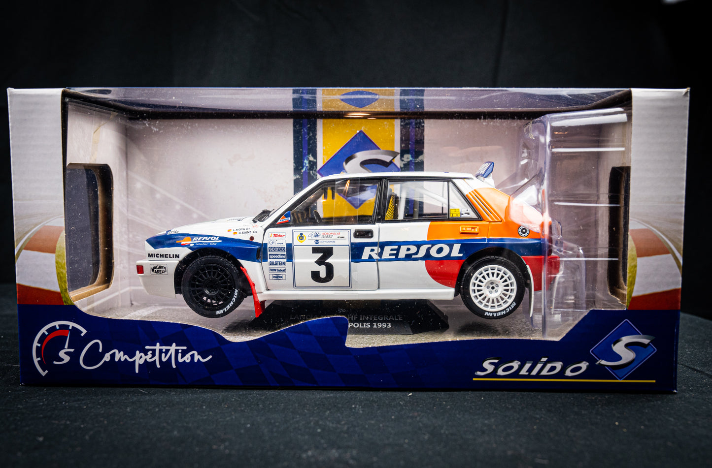 Lancia Delta HF Integrale #3 Sainz / Moya - Repsol Livery - Rallye Acropolis 1993 / Solido 1:18