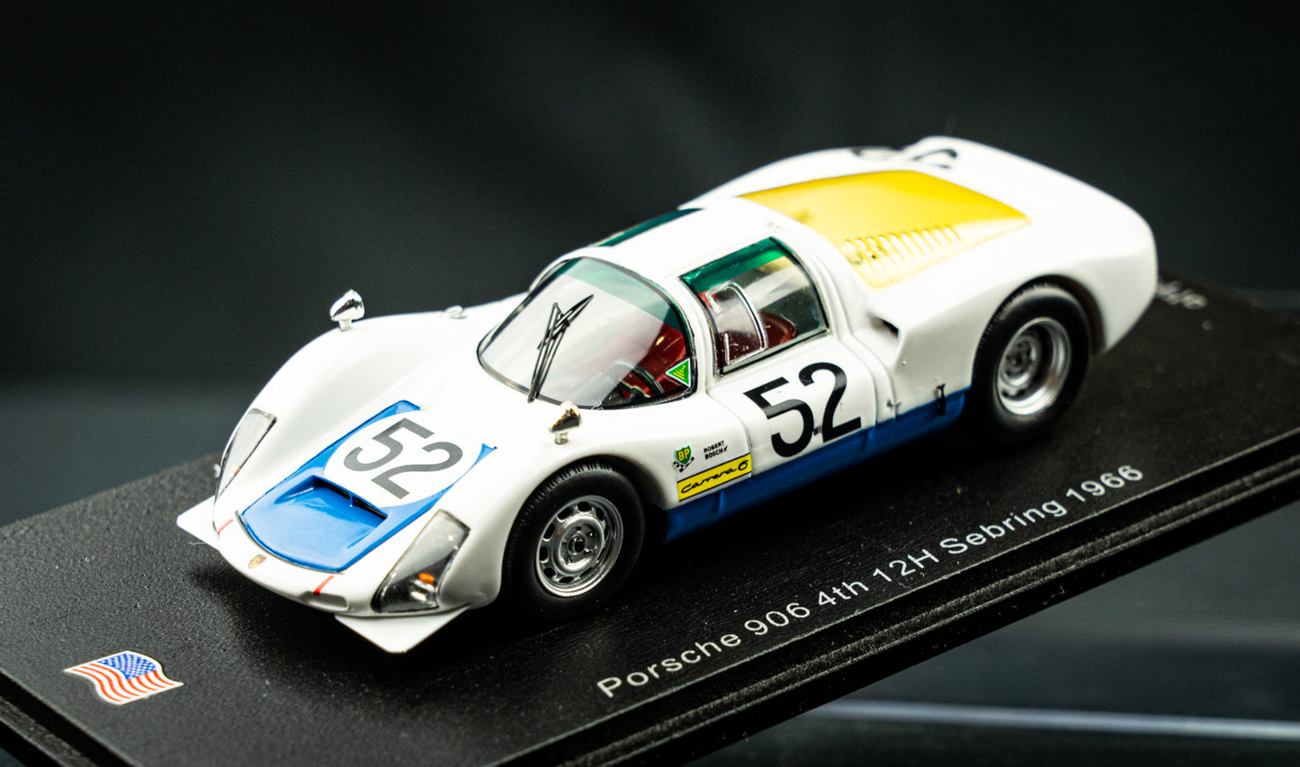 Porsche 906 lim.edition 300 Stk. #52 Herrmann/Buzzetta/Mitter - 4th 12h Sebring 1966 - 1:43