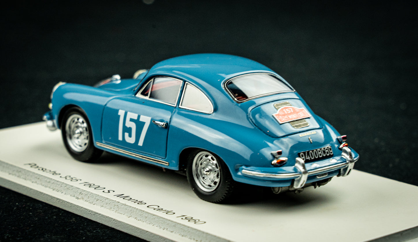 Porsche 356B 1600S #157 A. Gacon / R. Gannot - Rallye Monte Carlo 1960 - Spark 1:43