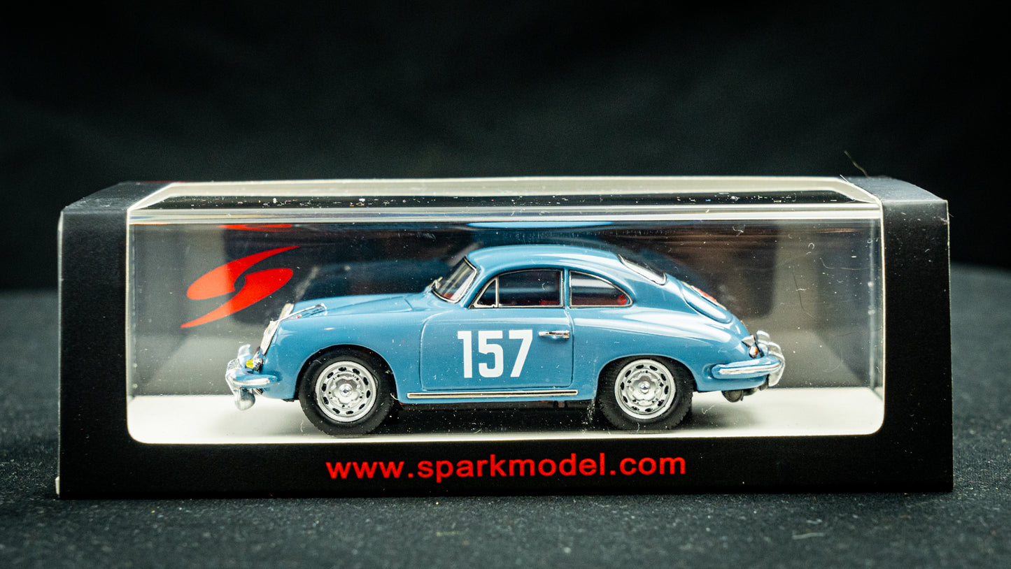 Porsche 356B 1600S #157 A. Gacon / R. Gannot - Rallye Monte Carlo 1960 - Spark 1:43