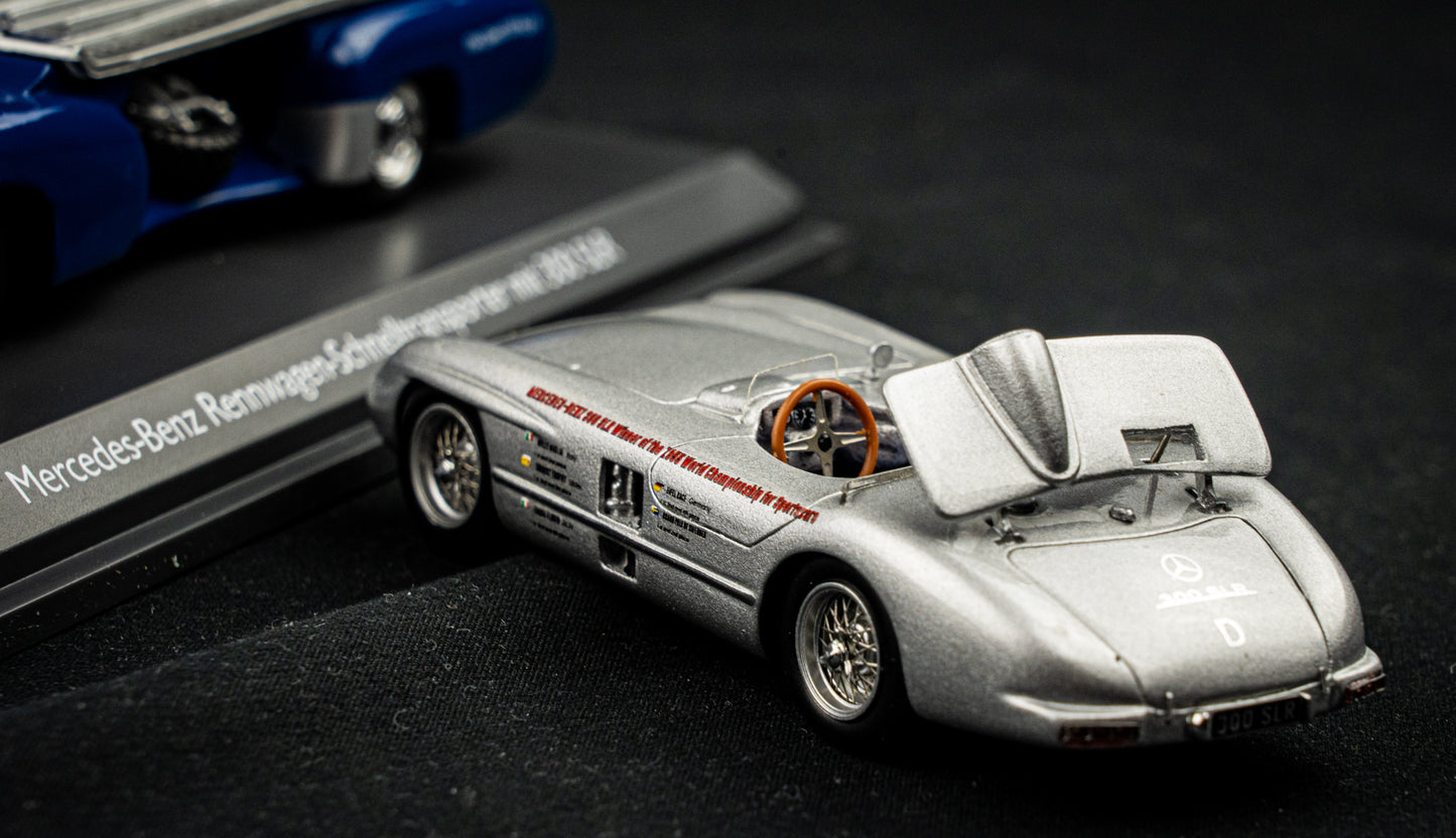 Mercedes Benz Transporter mit Mercedes Benz 300 SLR und Figur Alfred Neubauer - Schuco 1:43