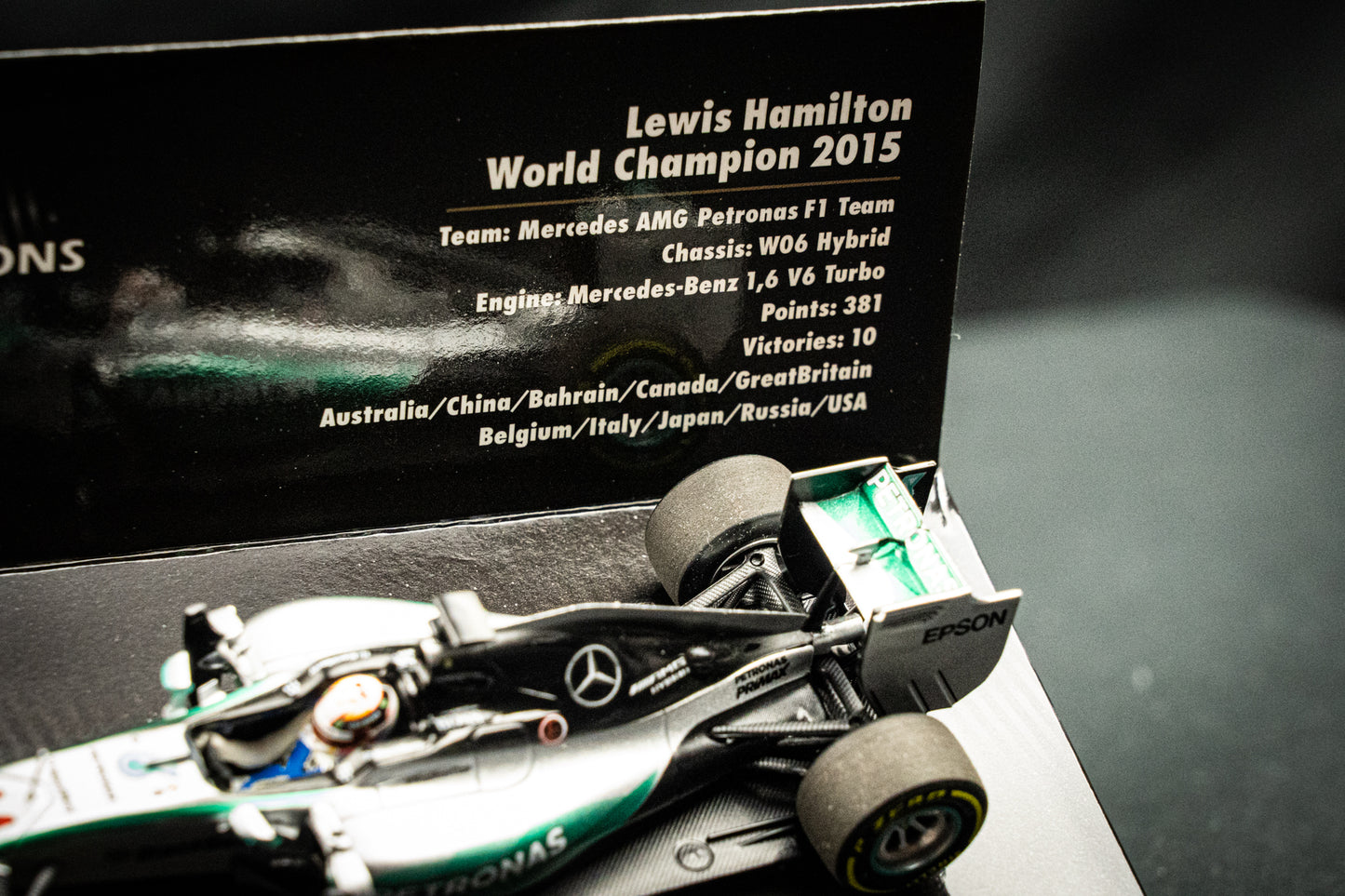 Lewis Hamilton #44 Mercedes W06 Hybrid Formel 1 Weltmeister 2015 - Minichamps 1:43