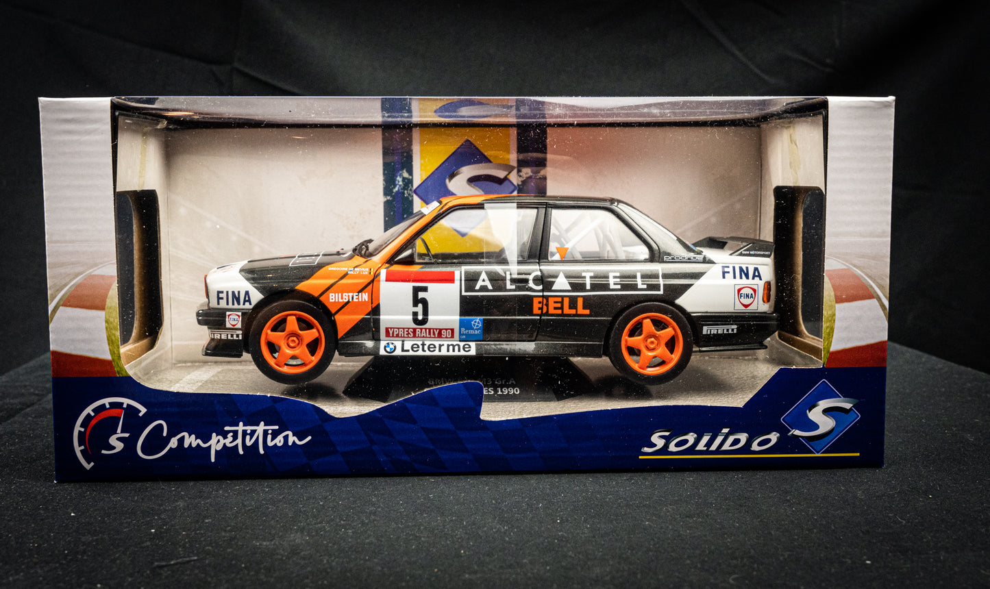 BMW M3 (E30) #5 DeMevius / Lux - P3 Ypres Rallye 1990 - Solido 1:18