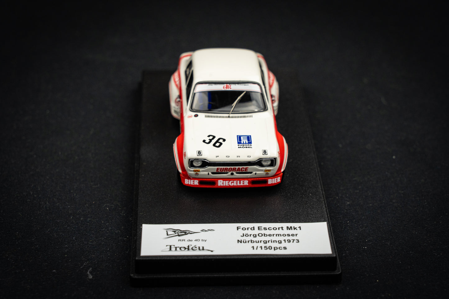 Ford Escort Mk1 lim. edition 1 / 150. Stk. #36 Jörg Obermoser Nürburgring 1973 - Trofeu 1:43