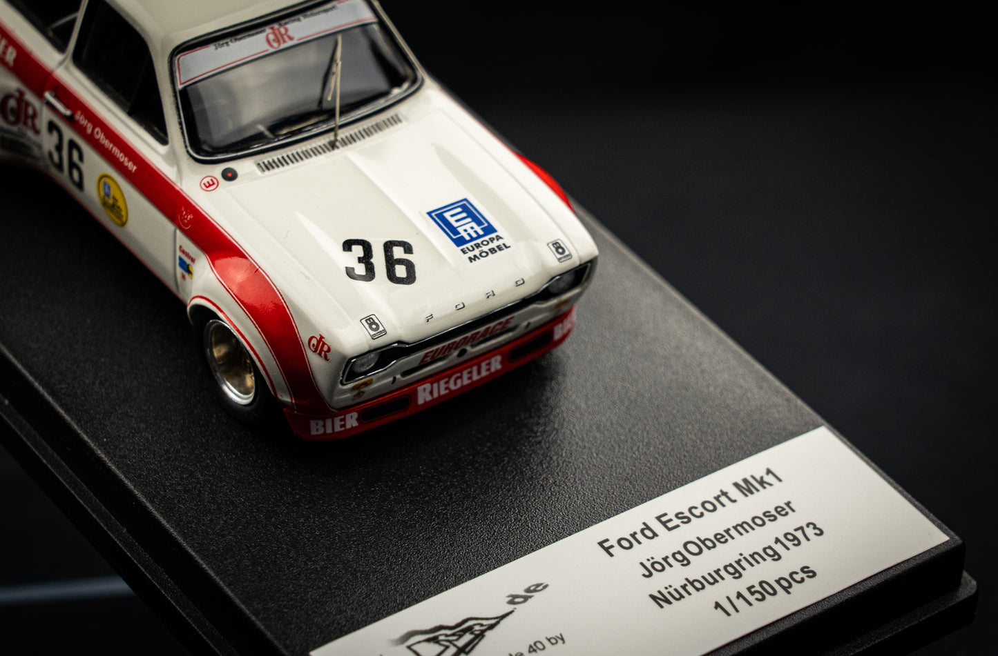 Ford Escort Mk1 lim. edition 1 / 150. Stk. #36 Jörg Obermoser Nürburgring 1973 - Trofeu 1:43