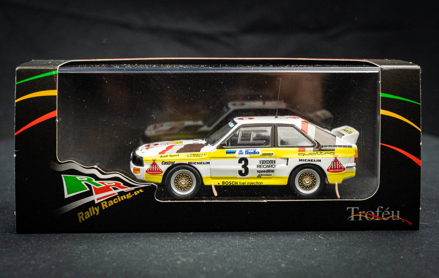 Audi Sport Quattro lim. edition 1/150 Stk. #3 Mikkola / Hertz P3 Schweden Rallye 1985