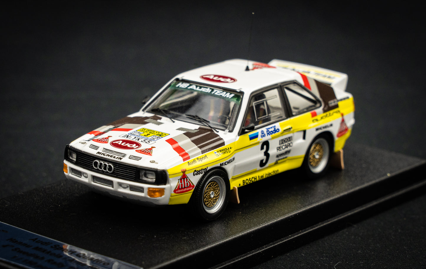 Audi Sport Quattro lim. edition 1/150 Stk. #3 Mikkola / Hertz P3 Schweden Rallye 1985