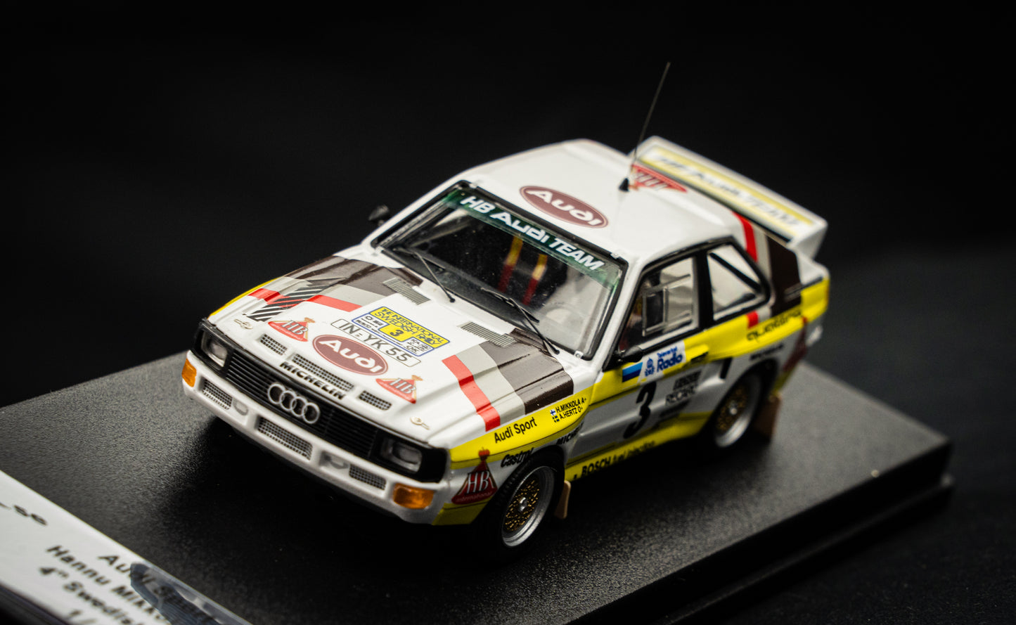 Audi Sport Quattro lim. edition 1/150 Stk. #3 Mikkola / Hertz P3 Schweden Rallye 1985