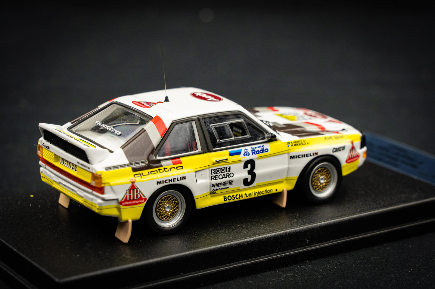 Audi Sport Quattro lim. edition 1/150 Stk. #3 Mikkola / Hertz P3 Schweden Rallye 1985
