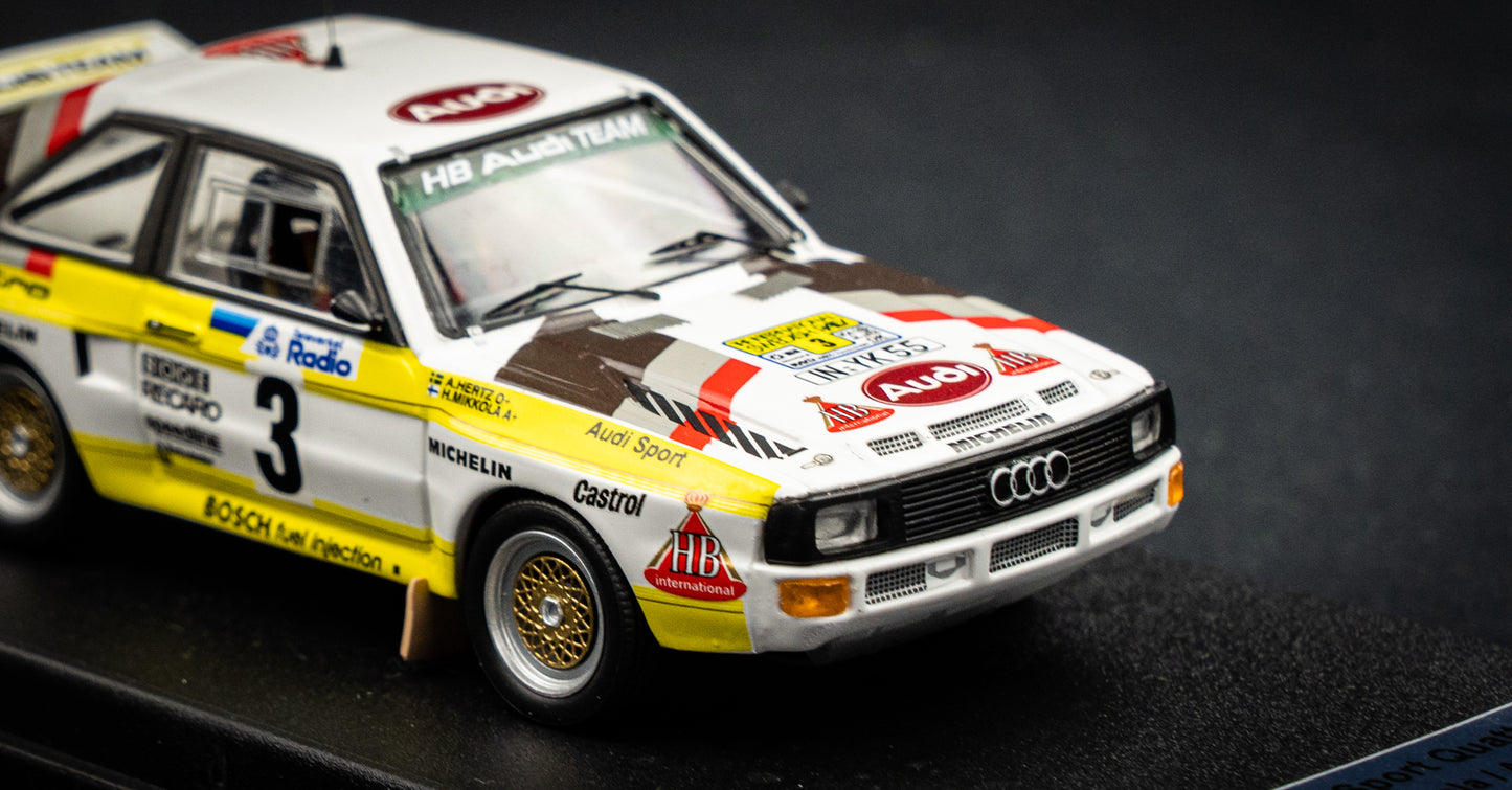 Audi Sport Quattro lim. edition 1/150 Stk. #3 Mikkola / Hertz P3 Schweden Rallye 1985