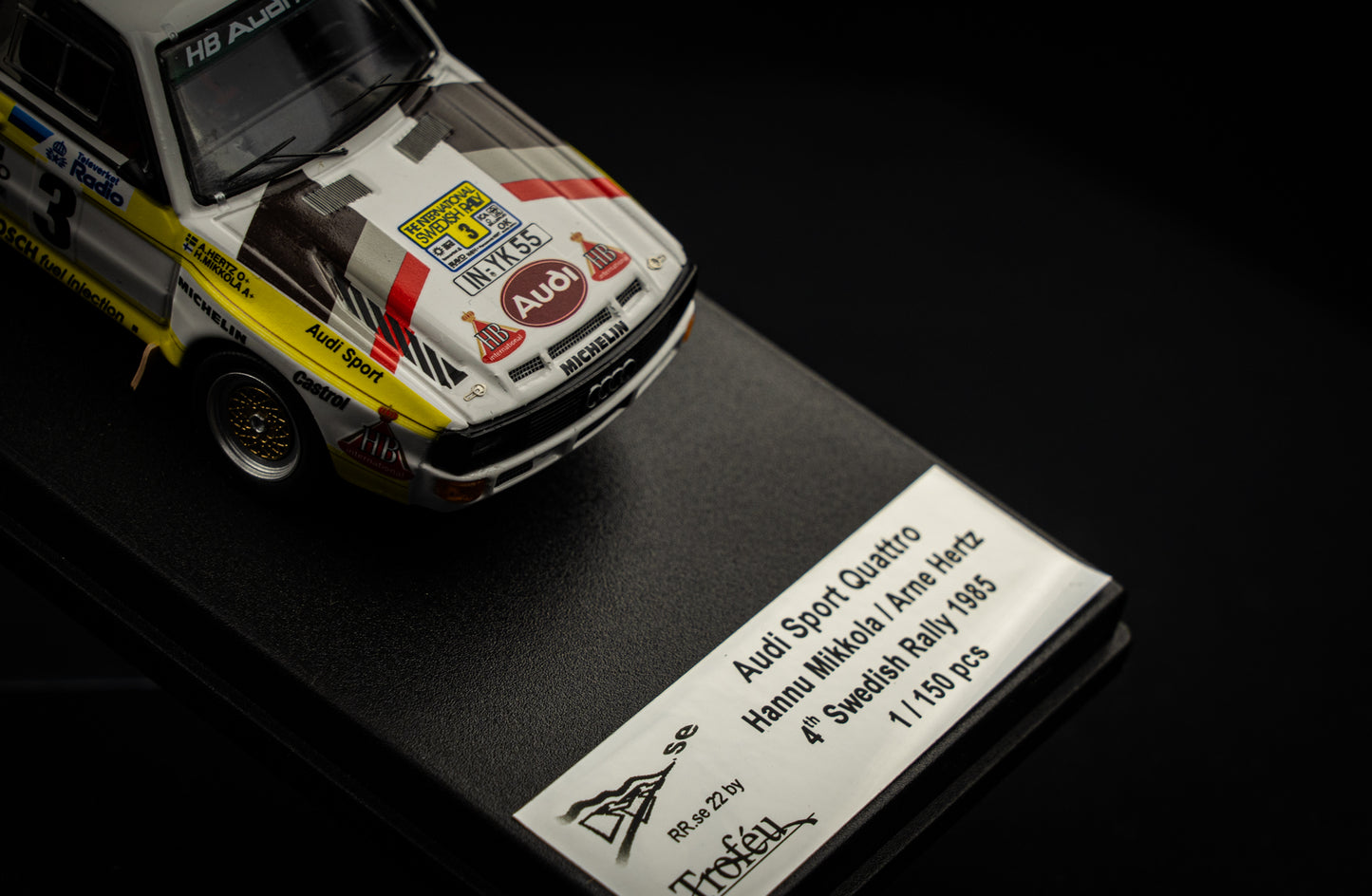 Audi Sport Quattro lim. edition 1/150 Stk. #3 Mikkola / Hertz P3 Schweden Rallye 1985