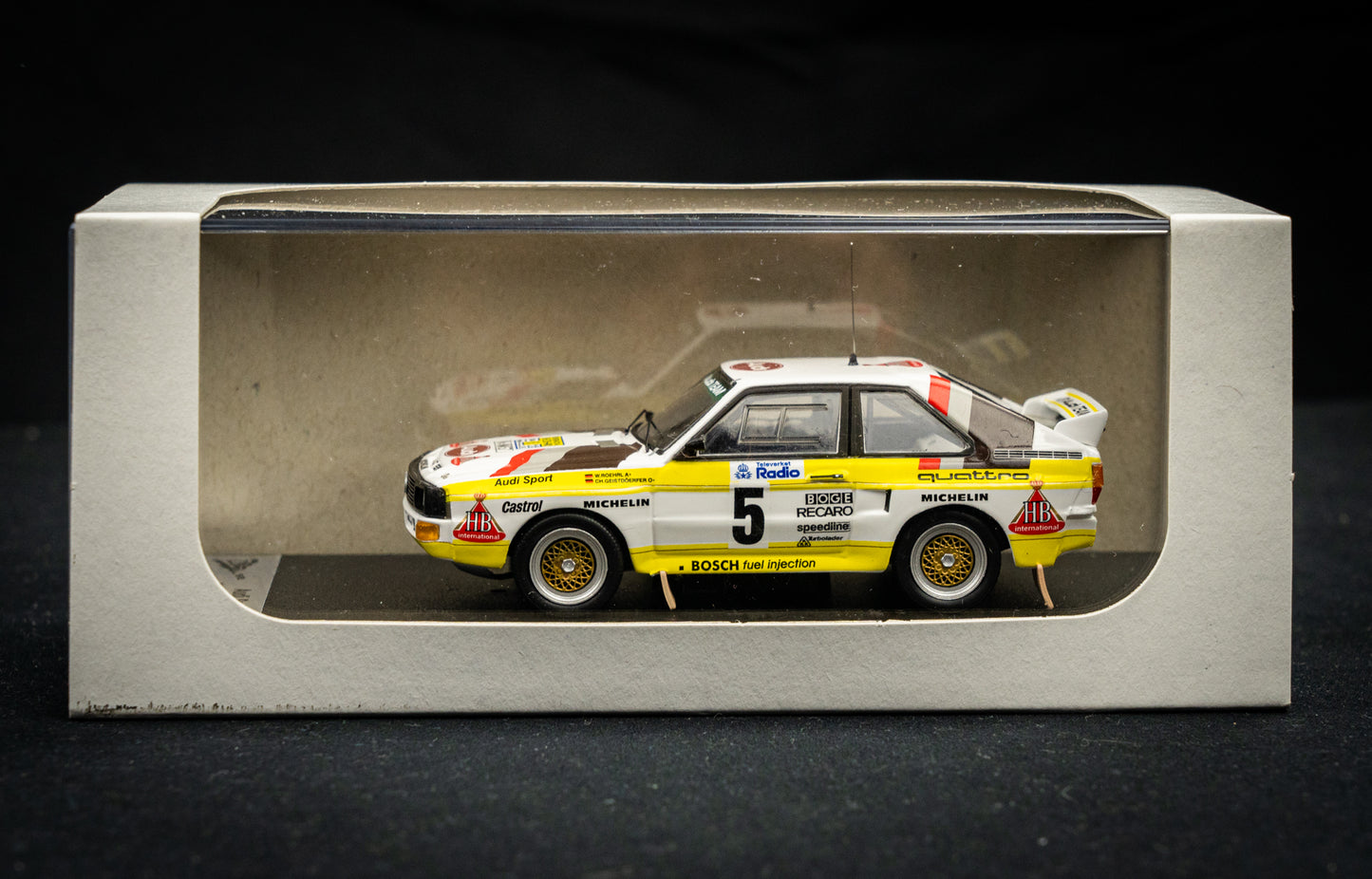 Audi Sport Quattro lim. edition 1/150 Stk. #5 Röhrl / Geistdörfer Schweden Rallye 1985