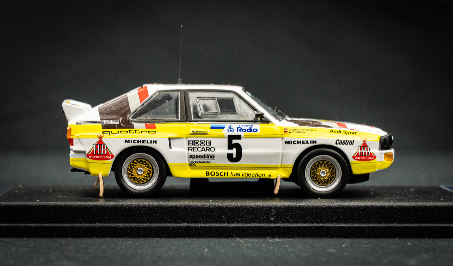 Audi Sport Quattro lim. edition 1/150 Stk. #5 Röhrl / Geistdörfer Schweden Rallye 1985