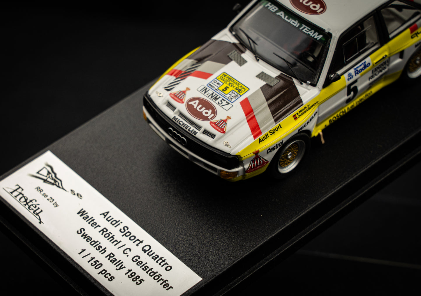 Audi Sport Quattro lim. edition 1/150 Stk. #5 Röhrl / Geistdörfer Schweden Rallye 1985