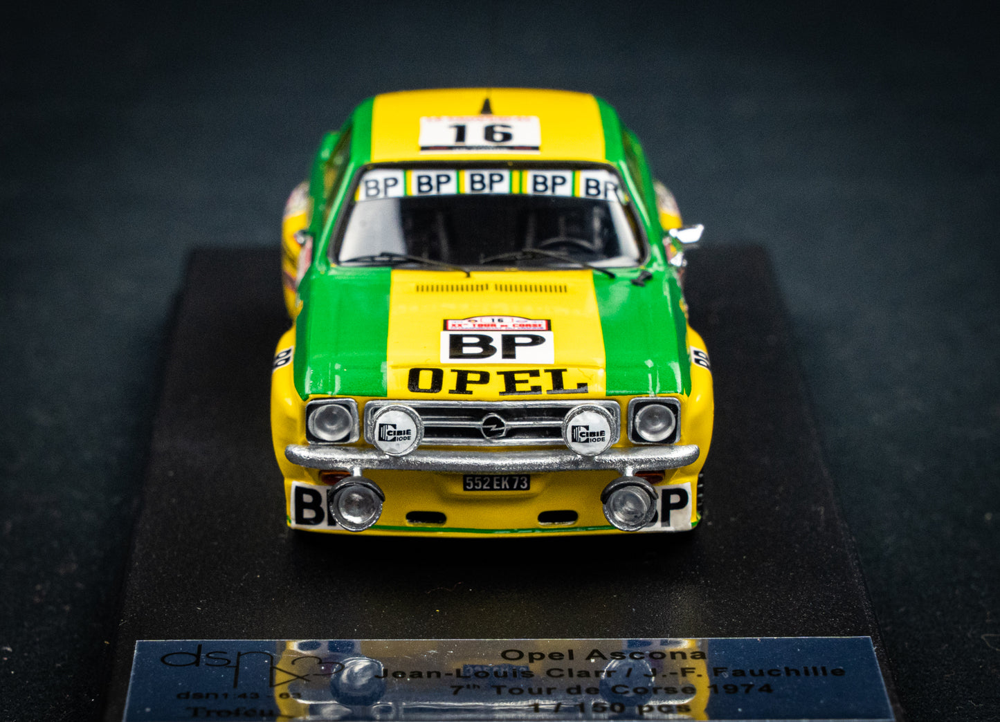 Opel Ascona 1.9 SR lim. edition 1/150 Stk. #16 Clarr / Fauchille P7 Korsika Rallye 1974
