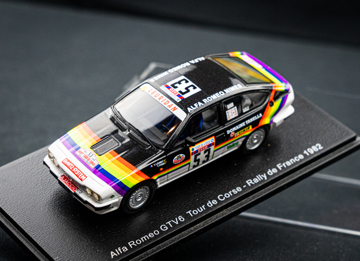 Alfa GTV6 #53 Y. Loubet / R. Alemany P17 Rallye Korsika / Tour de Corse 1982 Spark 1:43