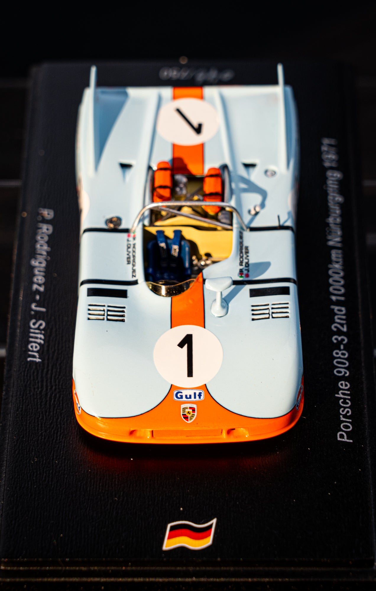 Porsche 908/03 #1 lim. 750 pcs. Rodriguez/Siffert 2nd 1000km Nürburgring 1971 Spark 1:43