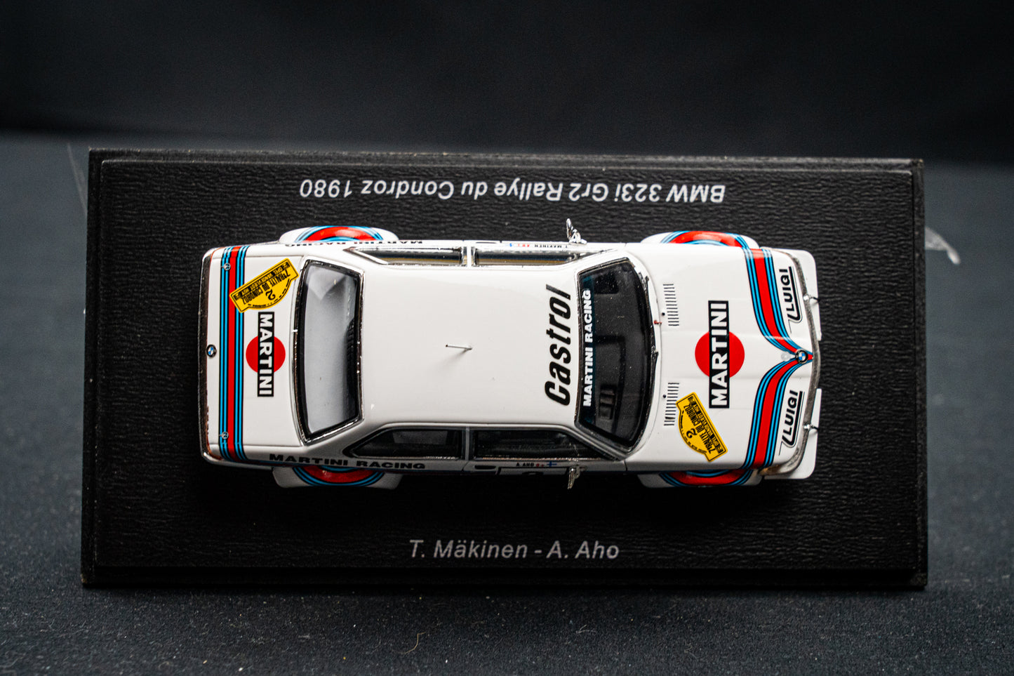 BMW 323i E21 Gr.2 #2 T. Mäkinen / A. Aho Rallye du Condroz 1980 1:43 Spark