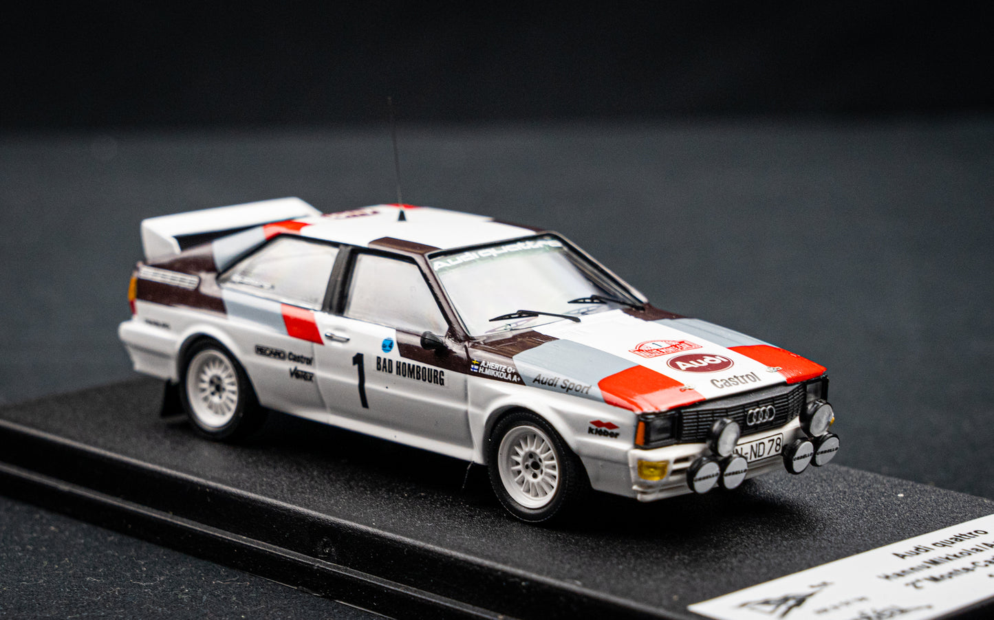 Audi Quattro lim. edition 1/150 Stk. #1 H. Mikkola / A. Hertz 2nd Rallye Monte Carlo 1982