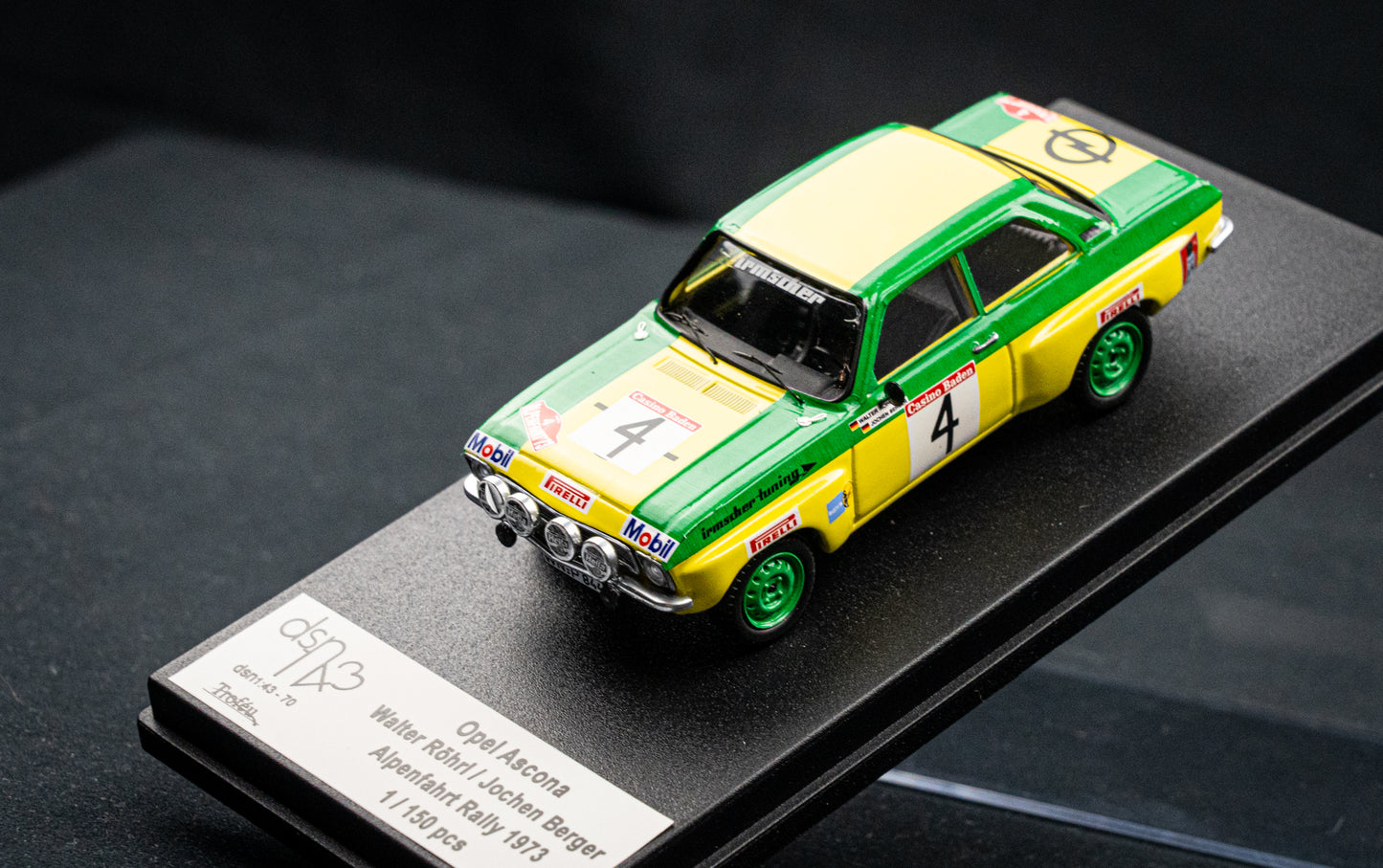 Opel Ascona DSN lim. edition 1/150 Stk. #4 W. Röhrl / J. Berger Alpenfahrt 1973