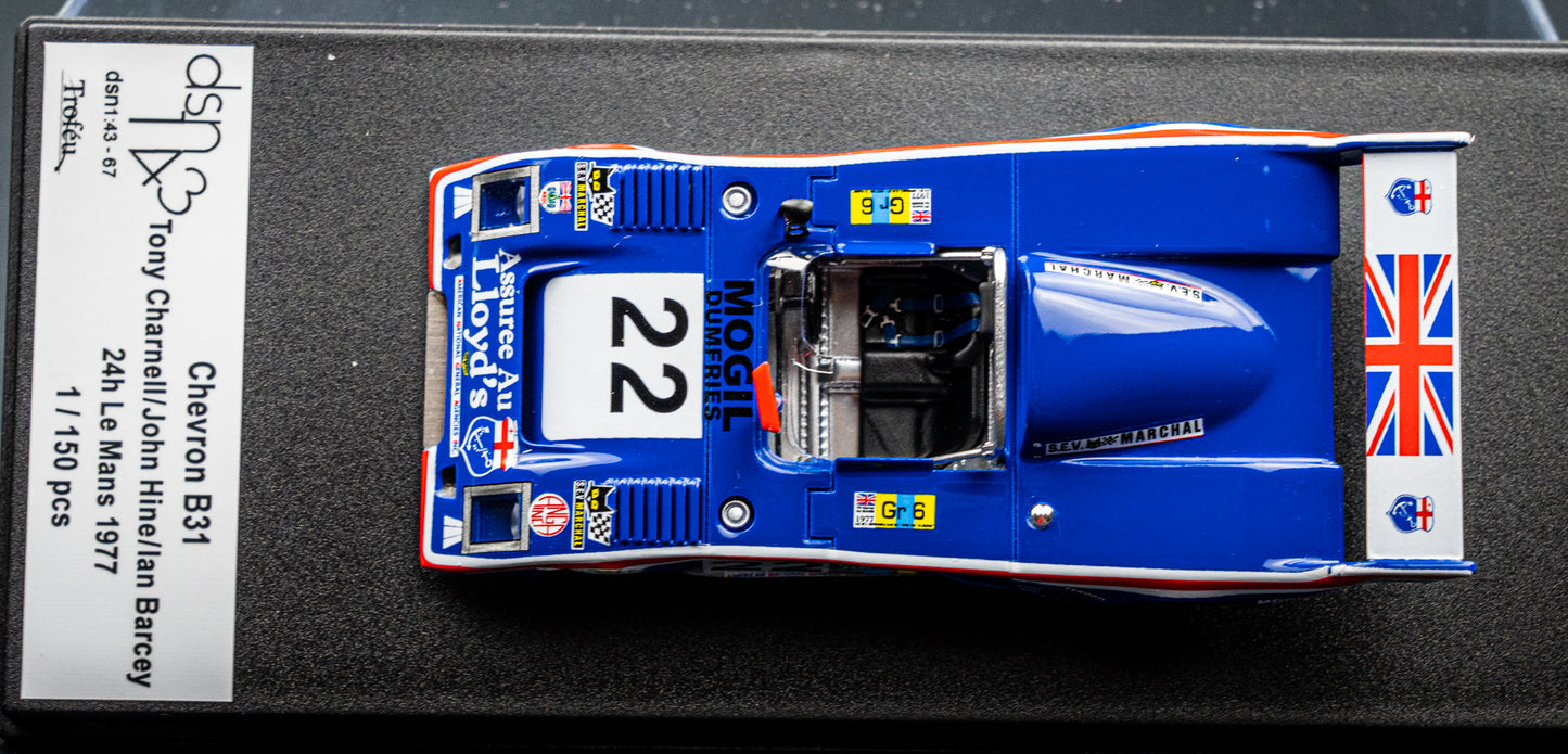 Chevron B31 lim. 1/150 Stk. #22 Charnell / Hine / Barcey 24h LeMans 1977 DSN Trofeu 1:43