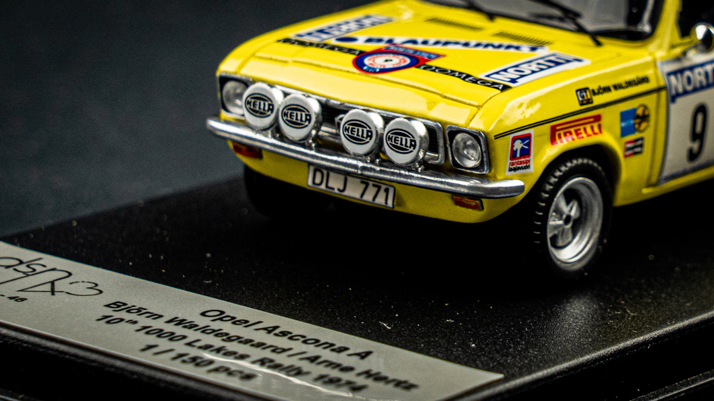 Opel Ascona A - Lim. Edition 1 / 150 #9 B. Waldegaard / A. Hertz - 10th 1000 Lakes Rallye 1974