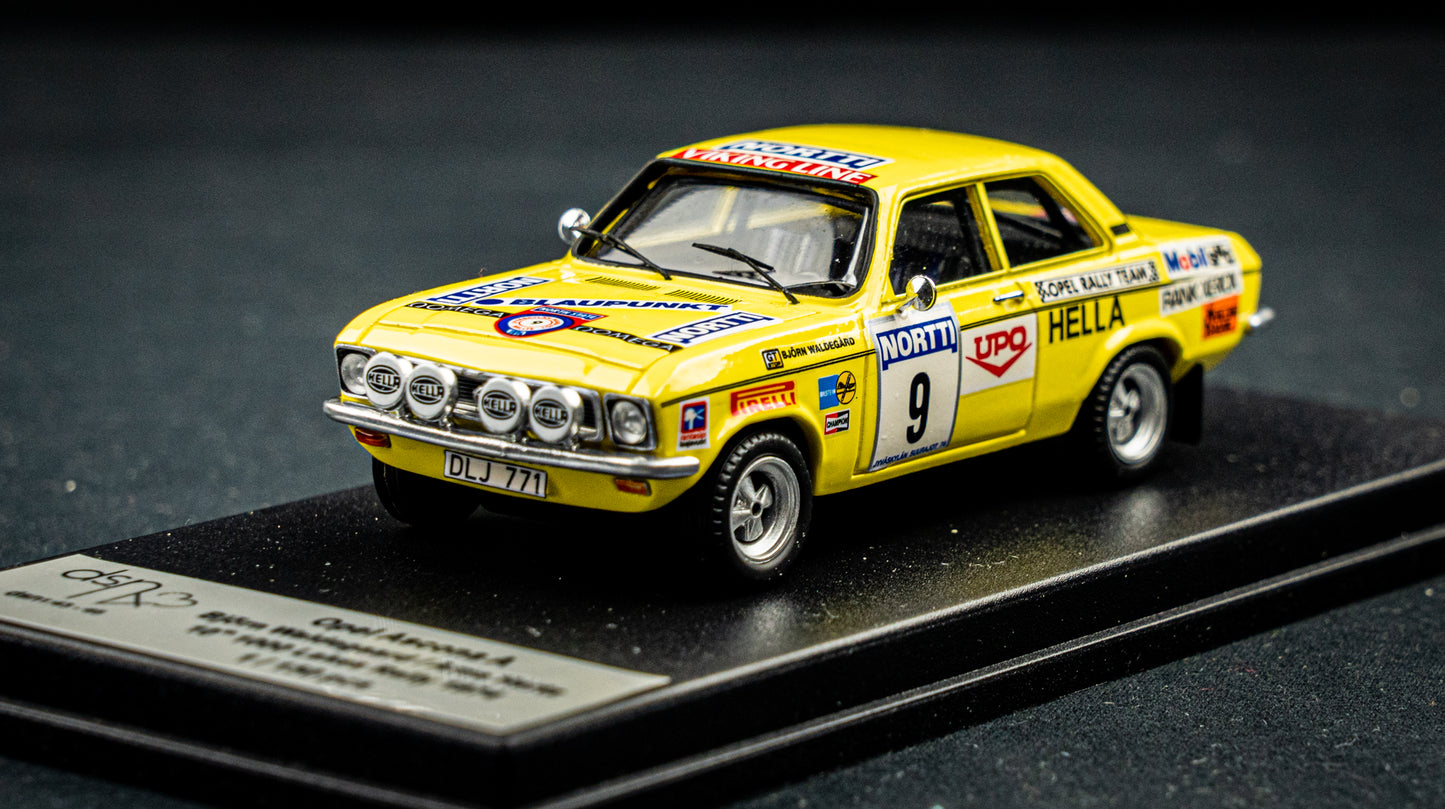 Opel Ascona A - Lim. Edition 1 / 150 #9 B. Waldegaard / A. Hertz - 10th 1000 Lakes Rallye 1974