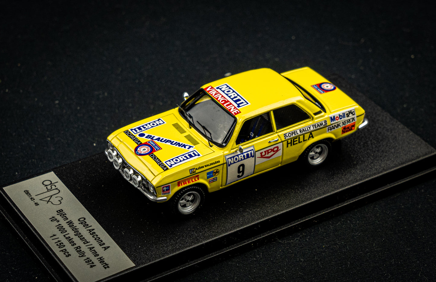 Opel Ascona A - Lim. Edition 1 / 150 #9 B. Waldegaard / A. Hertz - 10th 1000 Lakes Rallye 1974