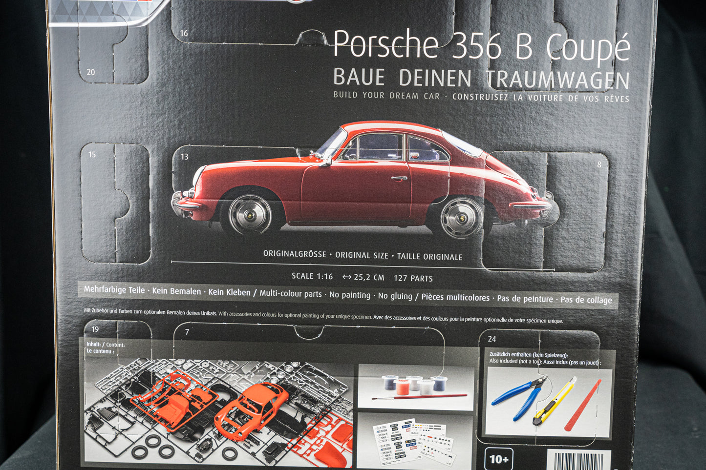 Porsche 356 B Coupe - Adventkalender mit 127 Teilen in 1:16
