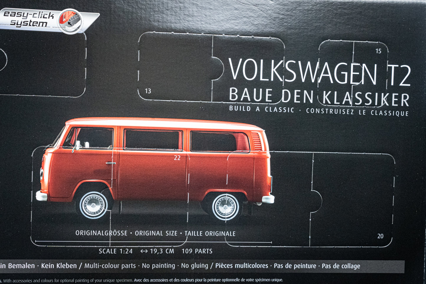 VW Bus T2 Adventkalender mit 107 Teilen in 1:24