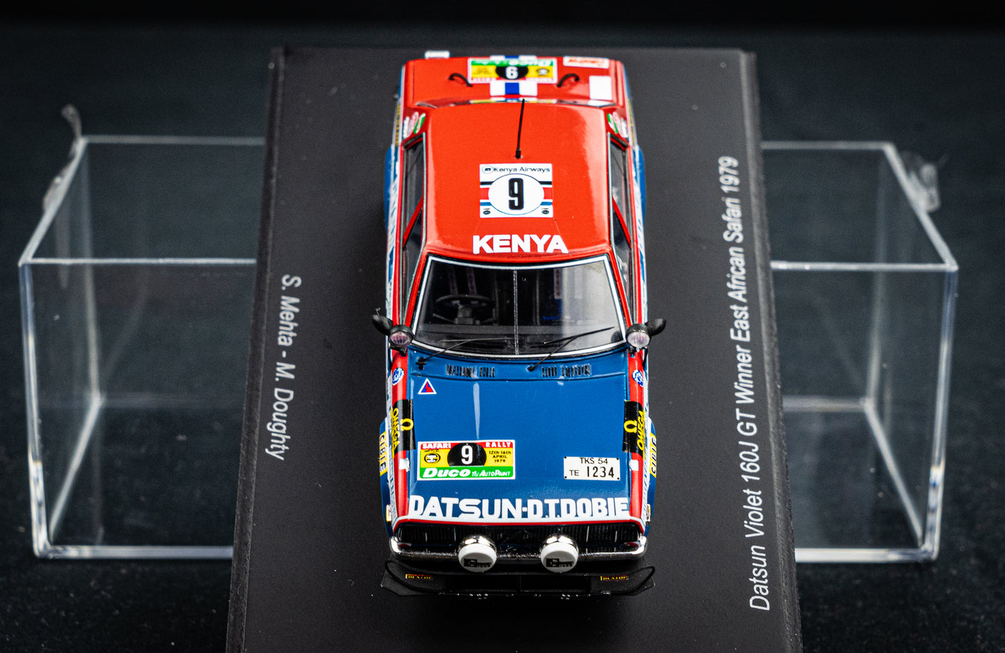 Datsun Violet 160J GT #9 S. Mehta / M. Doughty - Sieger Safari Rallye 1979 - Spark 1:43