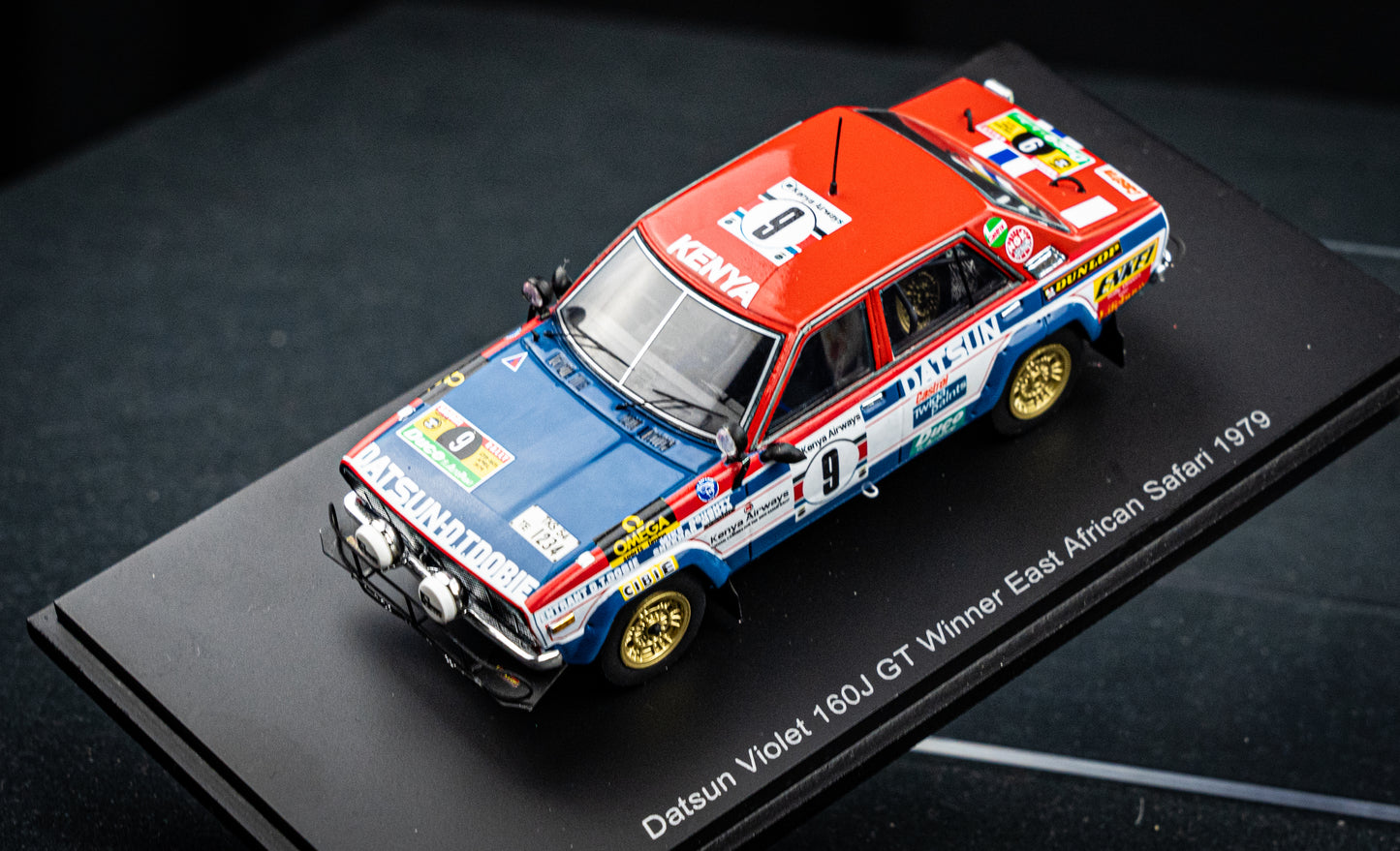 Datsun Violet 160J GT #9 S. Mehta / M. Doughty - Sieger Safari Rallye 1979 - Spark 1:43